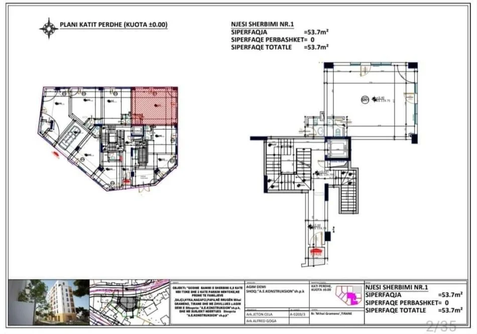 Tirane, shitet apartament 2+1+Ballkon Kati 6, 107 m² (Rruga Mihal Grameno)