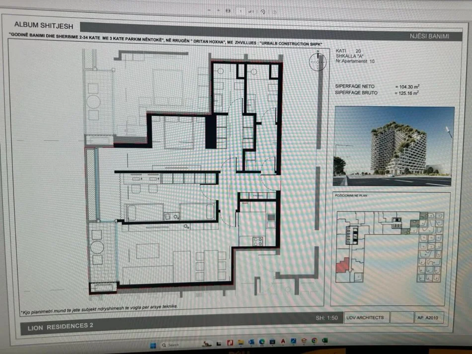 Tirane, shitet apartament 2+1 Kati 20, 125 m² 225.000 € (Dritan hoxha)