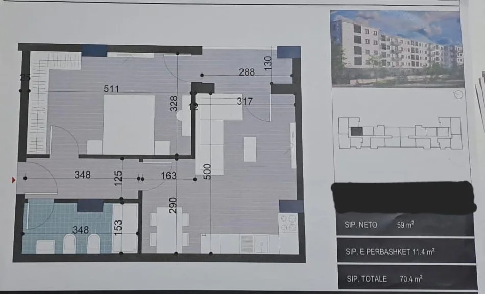 Tirane, shitet apartament 2+1 Kati 3, 87 m² (Kamez)