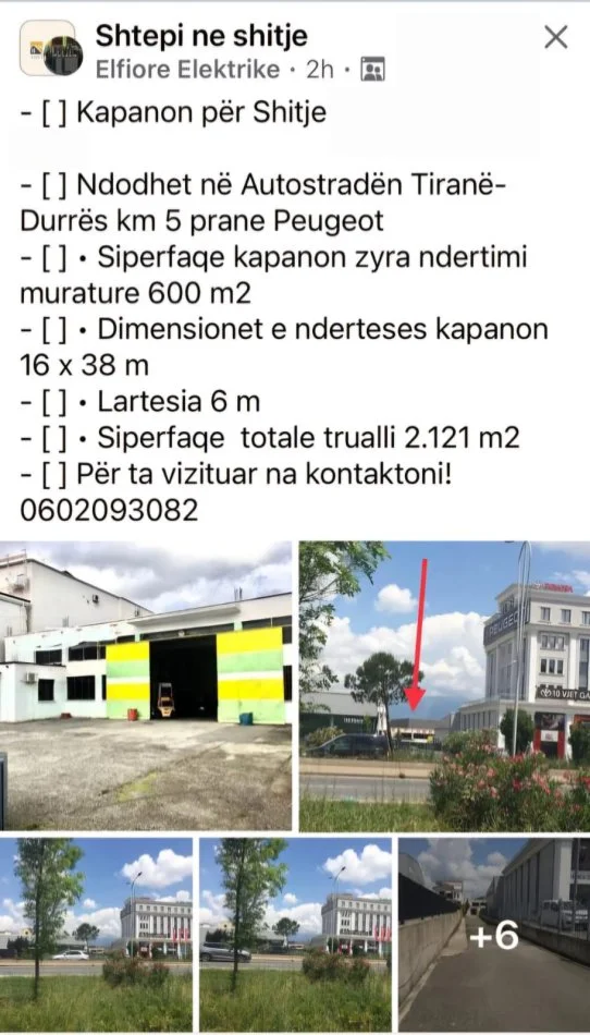 Tirane, ankand ambjent biznesi Kati 0, 2.200 m² 1.200.000 € (Autostrada)