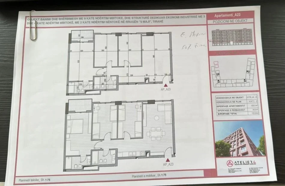 Tirane, shitet apartament 1+1+Ballkon Kati 2, 122 m² 171.000 € (5 maji)