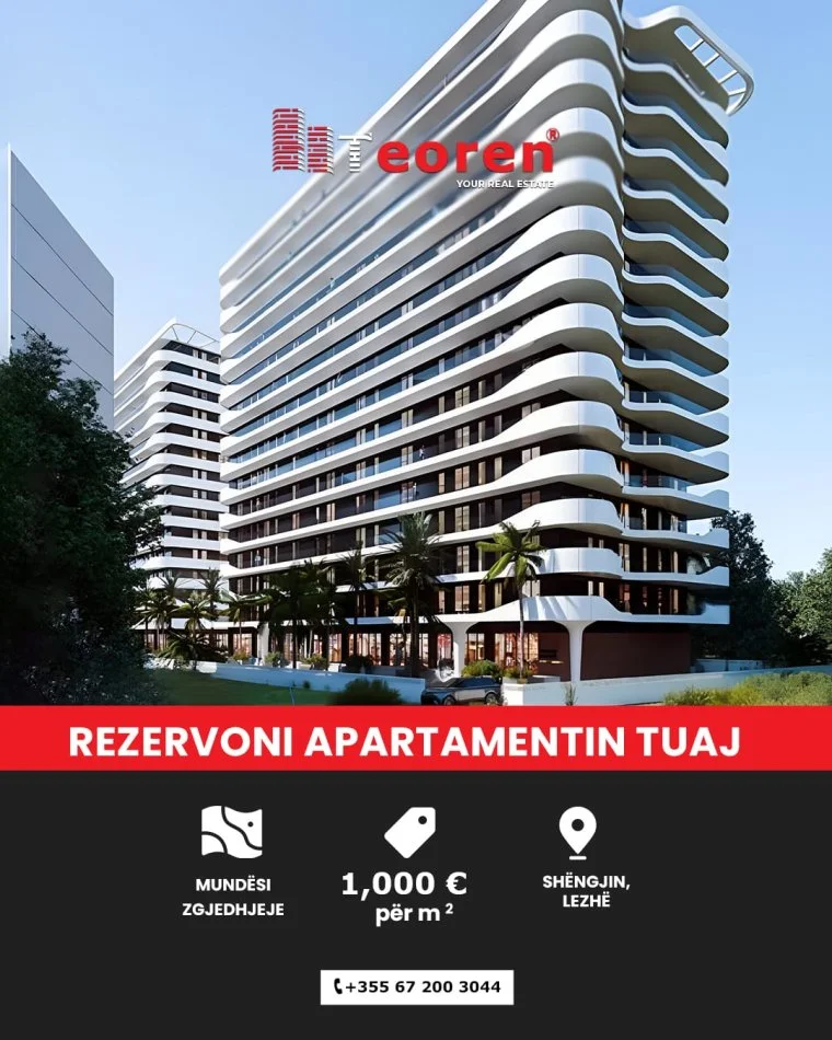 Shengjin, shitet apartament 1+1 Kati 6, 79 m² 79.240 € (PRISHTINA TOWERS)