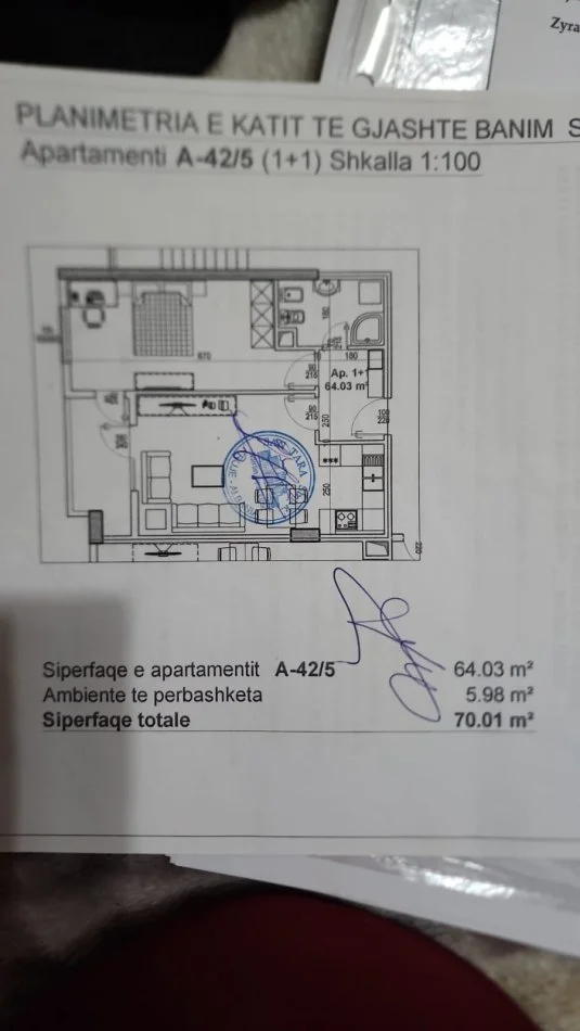Tirane, shitet apartament 1+1 Kati 6, 70 m² 100.000 € (Astir)