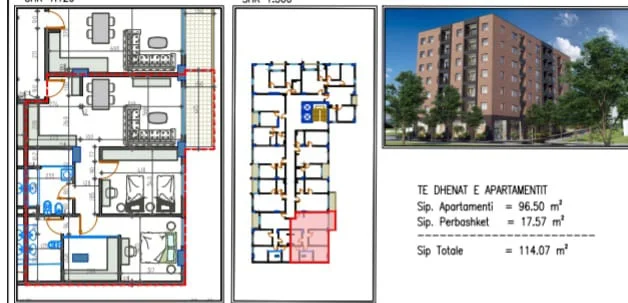 Tirane, shitet apartament 2+1+Ballkon Kati 3, 114 m² (Paskuqan)
