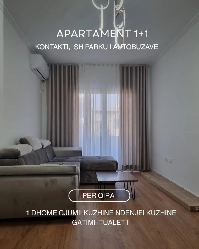 Tirane, jepet me qera apartament 1+1+Ballkon Kati 1, 70 m² 