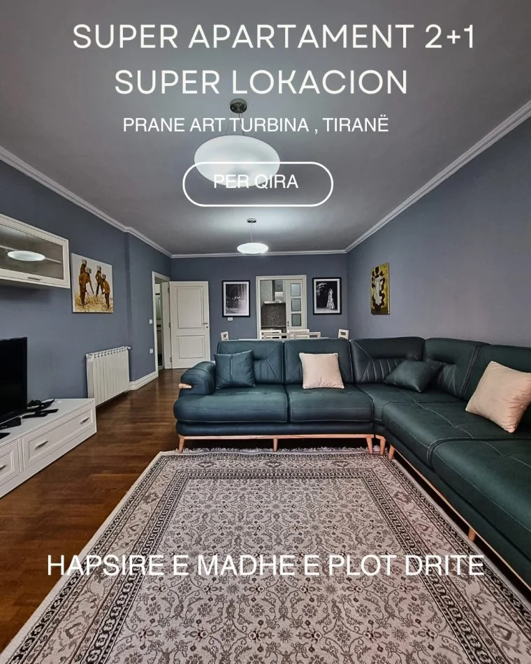 Tirane, jepet me qera apartament 2+1+Ballkon Kati 4, 110 m² 1.000 € 