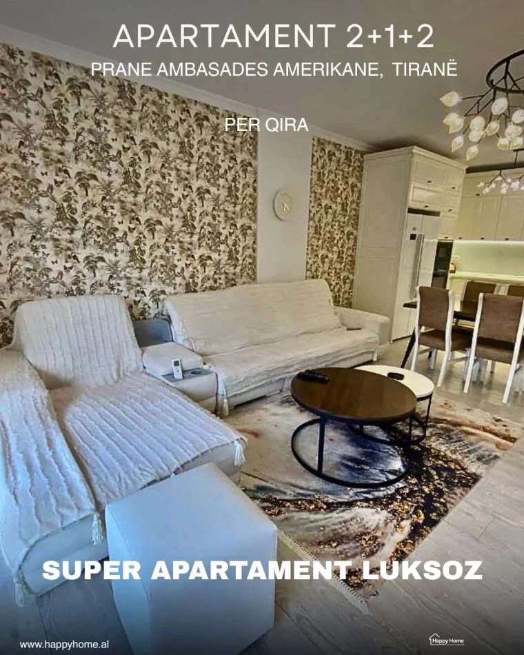 Tirane, jepet me qera apartament 2+1+Ballkon Kati 3, 1.700 € 