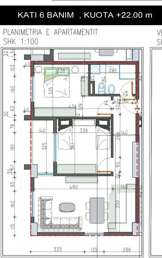Tirane, shitet apartament 2+1 Kati 6, 84 m² 109.000 € (PASKUQAN)