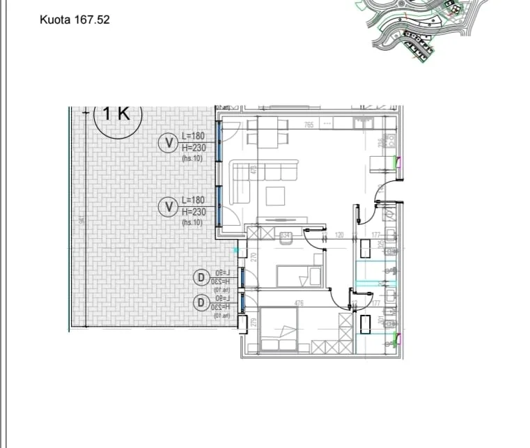 OKAZION Tirane, shitet apartament 2+1+Verande Kati 1, 163 m² 165.000 € (Rezidenca kodra e diellit)