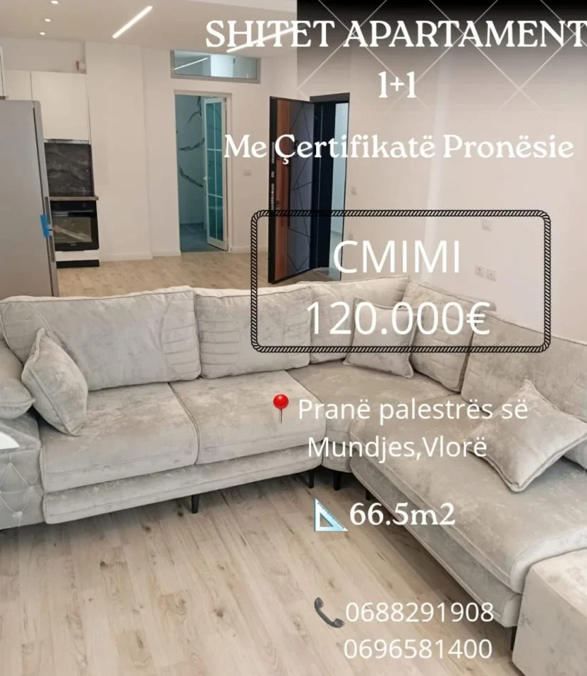 Vlore, shitet apartament 1+1+Ballkon Kati 9, 67 m² 