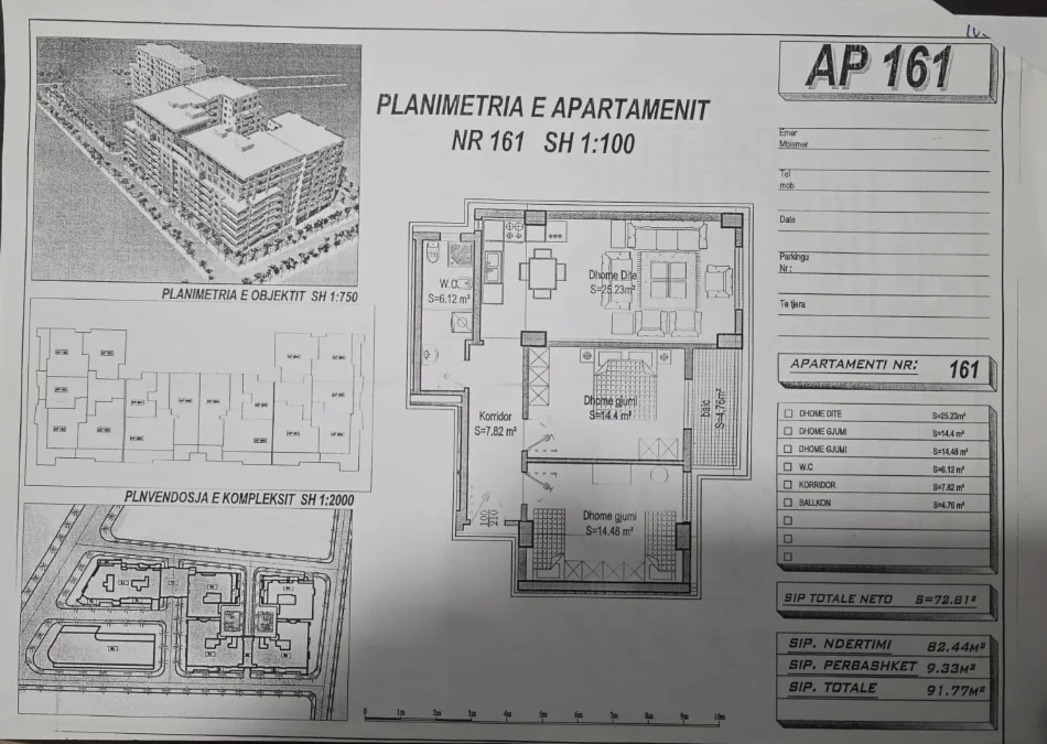 Tirane, shitet nga Pronari, pa-komision apartament 2+1+Ballkon Kati 4, 92 m² 135.000 € (kthesa e kamzes)