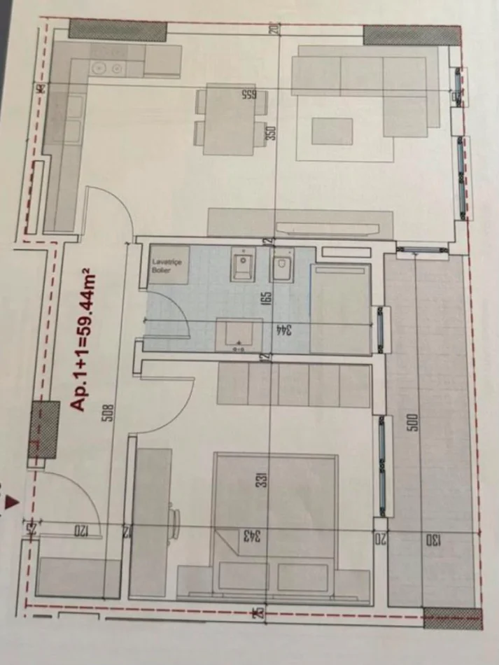 Tirane, shitet apartament 1+1 Kati 5, 68 m² (Paskuqan)