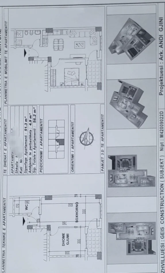 Durres, shitet apartament 1+1+Ballkon Kati 3, 56 m² 67.440 € (Mali I Robit)