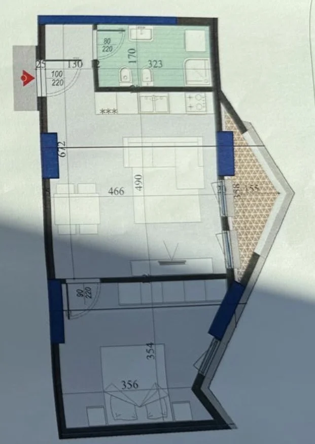 Tirane, shitet apartament 1+1+Ballkon , 72 m² 129.000 € (Colonnade Residence, Rruga Dritan Hoxha)