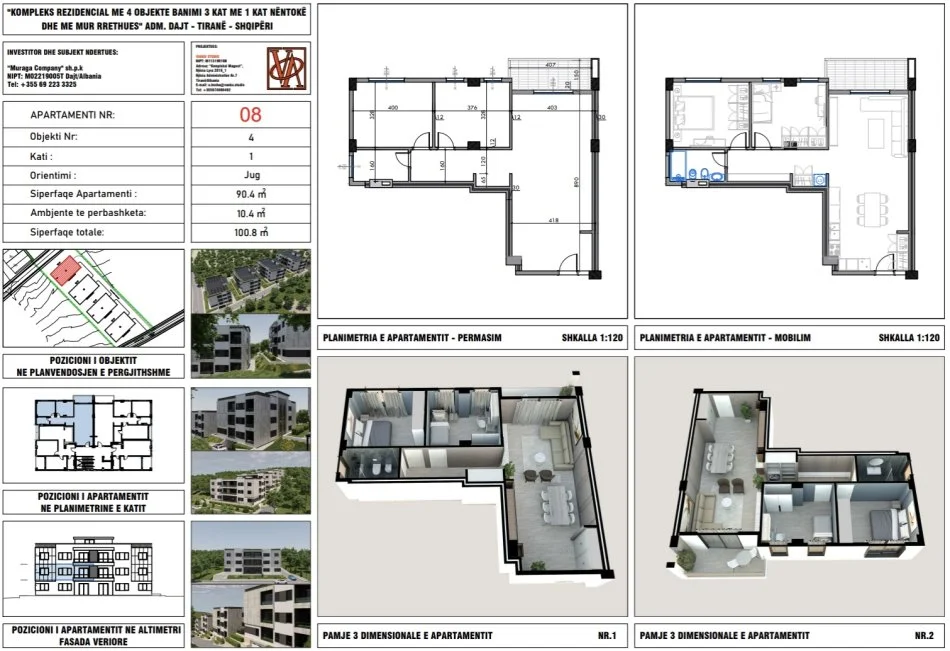 Tirane, shitet apartament Kati 1, 100.8 m² 151.000 € (Rruga Dalip Topi)