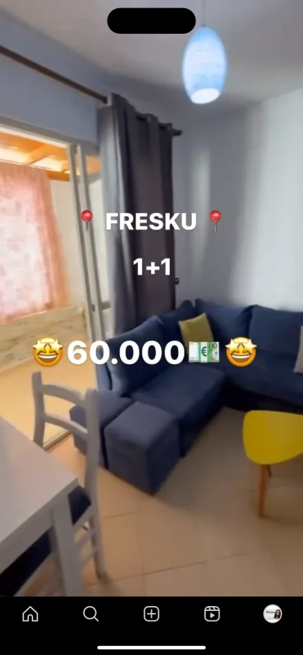 Tirane, shitet apartament 1+1 Kati 8, 60.000 € 