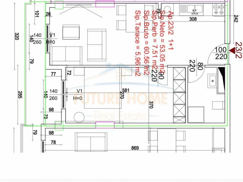 Tirane, shitet apartament Kati 5, 67 m² 126.400 €