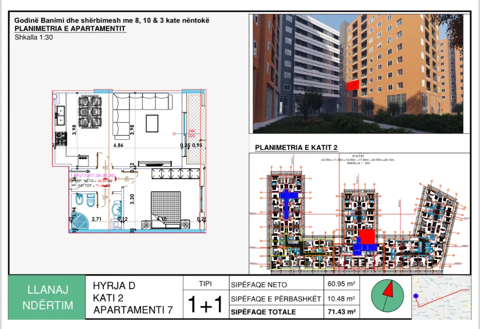 Tirane, shitet apartament 1+1+Ballkon Kati 2, 110.000 € (Rruga 3 Dëshmorët)