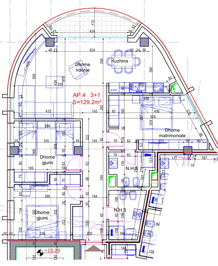 Shitet apartament 3+1+2 Rruga e Elbasanit