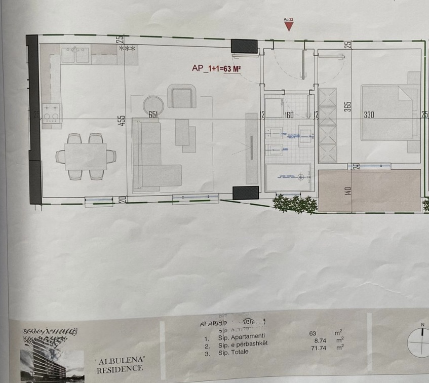Tirane, shitet 1+1+Ballkon Kati 4, 72 m² 82.500 € (Lidhja e Prizërenit)