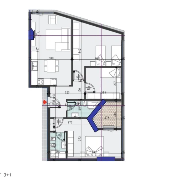 Tirane, shitet apartament 3+1+Ballkon Kati 3, 132 m² 210.000 € (Colonnade Residence, Rruga Dritan Hoxha)