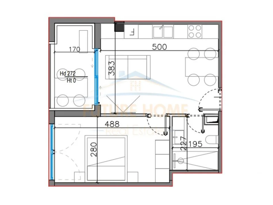 Dhermi - Palase, shitet apartament 1+1 Kati 3, 60 m² 167.500 € (Rezidenca San Torini II)