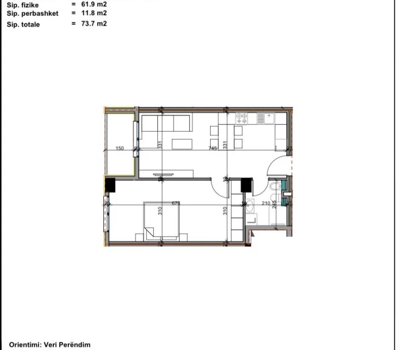 Tirane, shitet apartament 1+1+Ballkon Kati 3, 74 m² 84.000 € (Mehmet Gjevori)