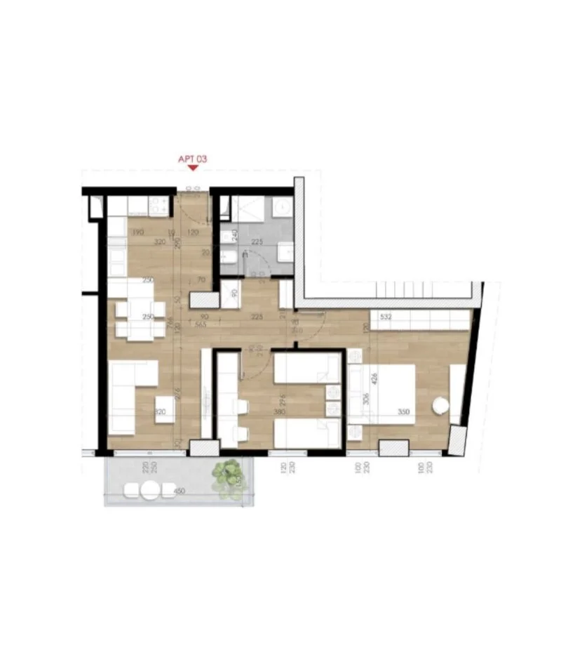 Tirane, shitet apartament 2+1 Kati 2, 91 m² 127.000 € (Turdiu , Fusha e Aviacionit)