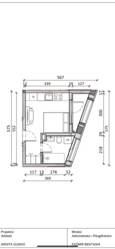 Tirane, shitet nga Pronari, pa-komision garsonier 1+1 Kati 6, 31 m² 62.000 € (Kadiu)