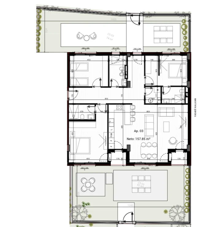 Tirane, shitet apartament 3+1+Aneks+Ballkon Kati 0, 342 m² 476.520 € (Park Houses Residence)