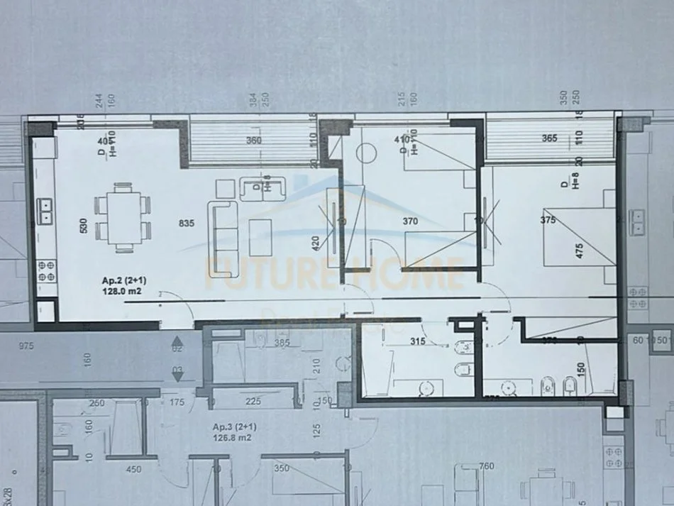 Tirane, shitet apartament 2+1+Ballkon Kati 6, 128 m² 166.400 € (Bulevardi i Ri)