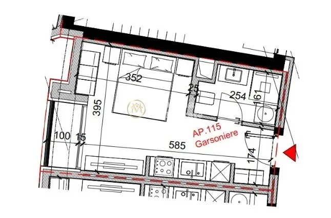 Tirane, shitet apartament 1+1 Kati 1, 82.800 € (Rruga Bardhyl)