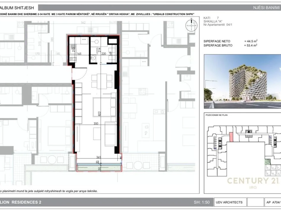 Tirane, shitet garsonier Kati 7, 53 m² 112.000 € 