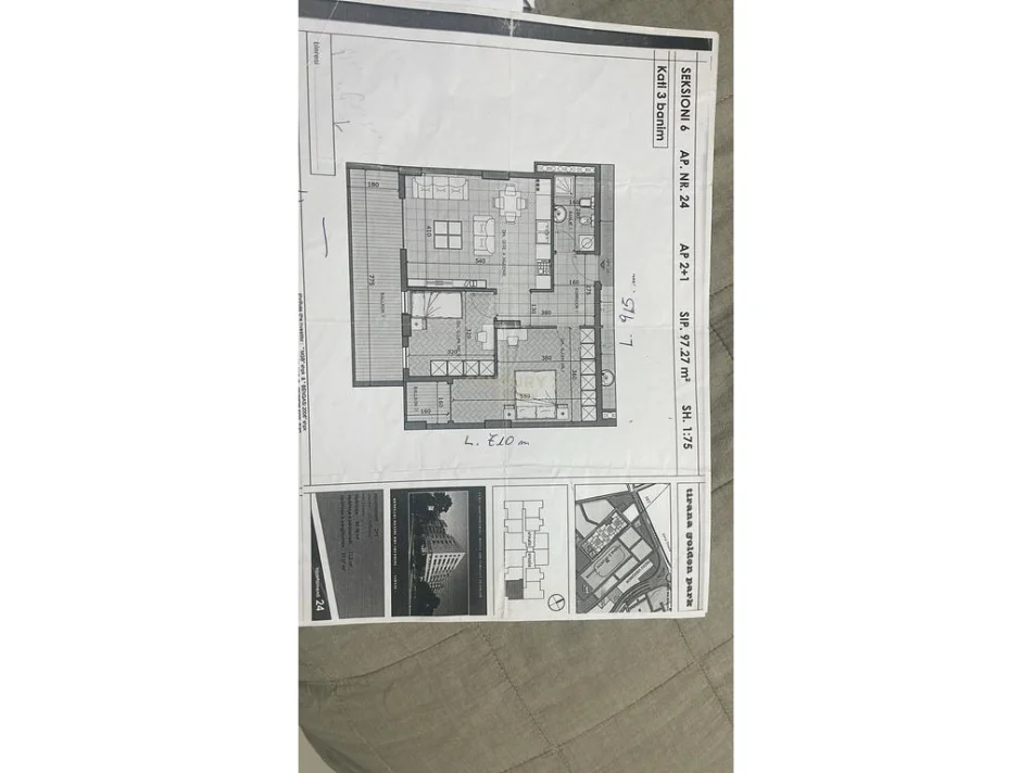 Tirane, shes apartament 2+1+Aneks+Ballkon Kati 3, 97 m² 185.000 € (Golden park)