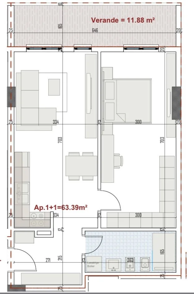 Tirane, shitet apartament+verande | Penthouse 1+1 Kati 0, 79 m² 75.200 € (Ringside Residences, Paskuqan)