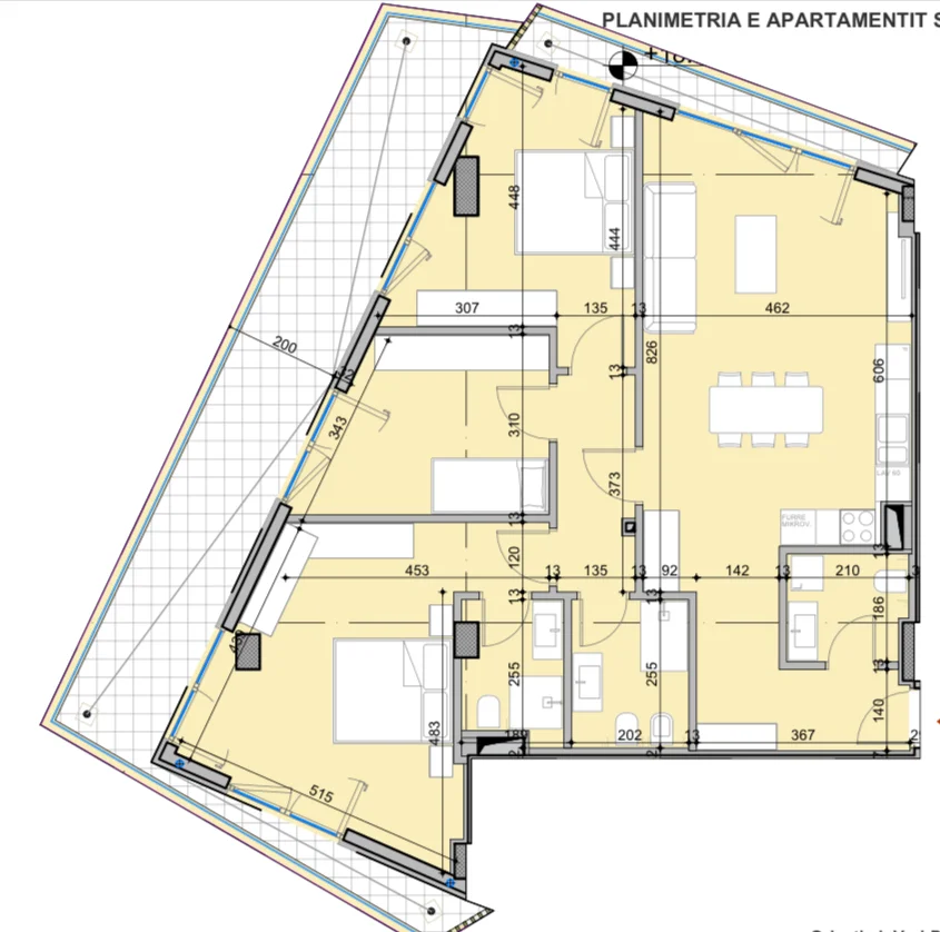 Tirane, shitet apartament 3+1+Ballkon Kati 5, 196 m² 489.000 € (Rruga Liqeni i Thate)