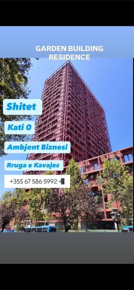 Tirane, shes ambjent biznesi Kati 0, 62 m² 250.000 € (Rruga e Kavajes Tirana Garden Building)
