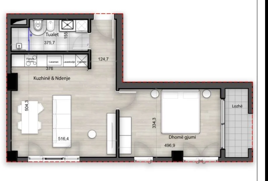 Tirane, shitet apartament 1+1+Ballkon , 81 m² 125.700 € (Splendor Residence, Porcelan)