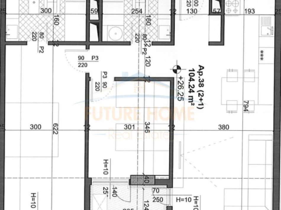 Tirane, shitet apartament 2+1 , 105 m² 160.000 € (Fusha aviacionit)