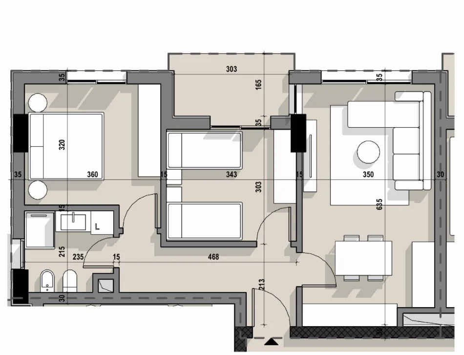 Tirane, shitet apartament 2+1+Ballkon , 83 m² 132.800 € (Kompleksi Ajka, 5 Maji)