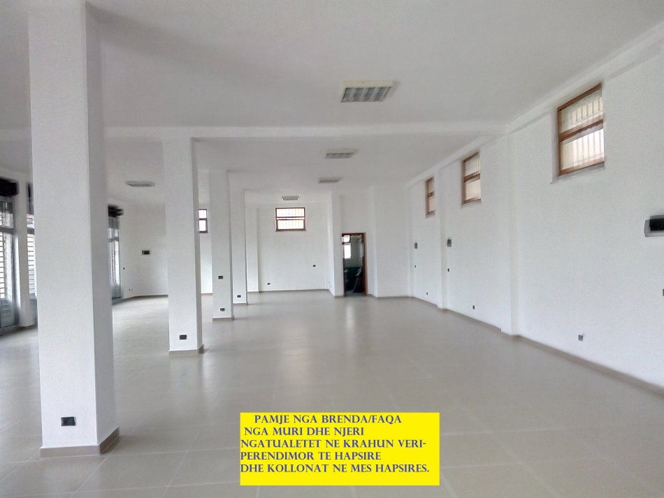 Tirane,Me Qera, Ambjent Biznesi, ideale për magazin, supermarket, punishte të ndryshme etj, kati 0, sipërfaqe 300m², Qera 1'500 €/muaj, pas bllokut magazinave Siri Kodra, në rrugën Jashar Erebara, 1.1km (4min autovetur) nga Unaza /kryqëzim me rr.S.Kodra, me hyrje nga Hotel Meridian, rr, Besa, Tirane