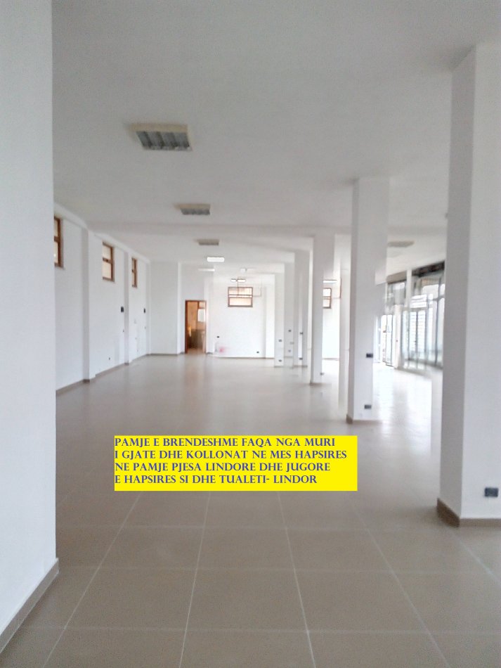 Tirane,Me Qera, Ambjent Biznesi, ideale për magazin, supermarket, punishte të ndryshme etj, kati 0, sipërfaqe 300m², Qera 1'500 €/muaj, pas bllokut magazinave Siri Kodra, në rrugën Jashar Erebara, 1.1km (4min autovetur) nga Unaza /kryqëzim me rr.S.Kodra, me hyrje nga Hotel Meridian, rr, Besa, Tirane