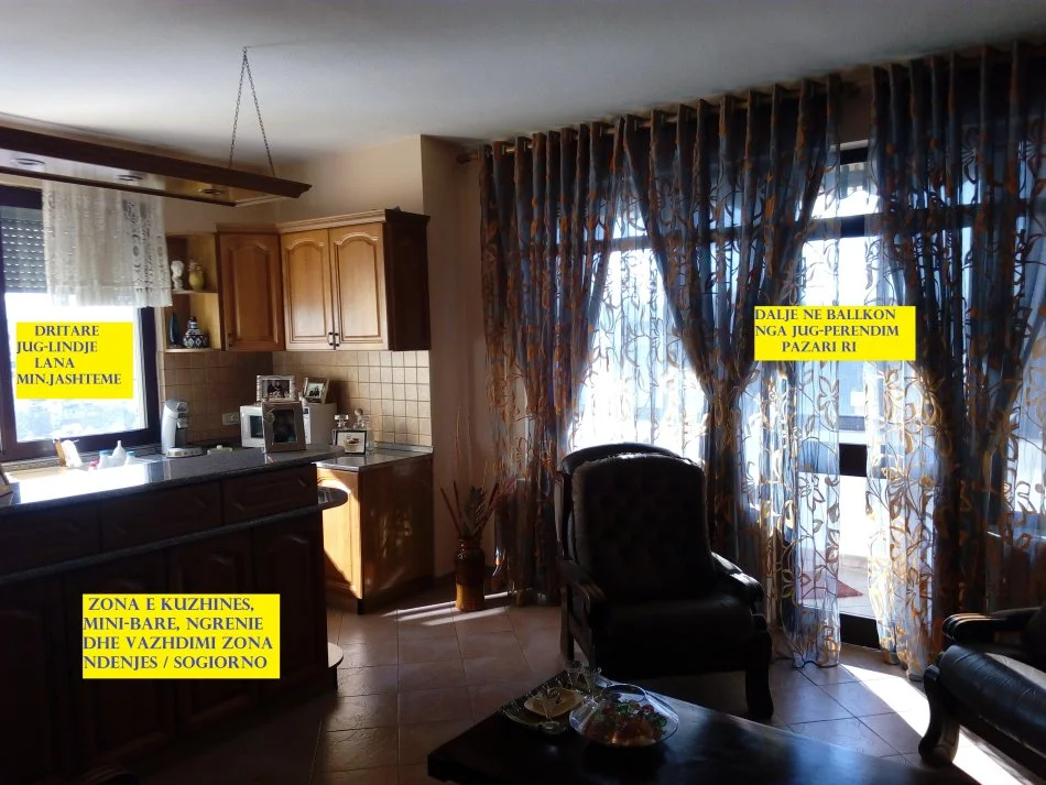 Tirane, Shitet Apartament 3+1+1+blk+2-tualete, pallat ri, kati 9, Sip.160m²,Cmimi 350'000€, rr.Vllazen Huta / R. Bodinaku, segmenti rr.H.Tahsim - rr.Tefta.T.Koço prane Pazarit Ri e Min. Jashtme Tirane