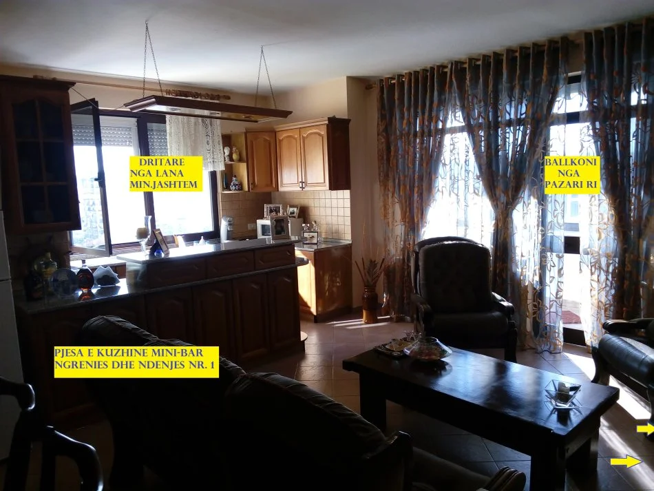 Tirane, Shitet Apartament 3+1+1+blk+2-tualete, pallat ri, kati 9, Sip.160m²,Cmimi 350'000€, rr.Vllazen Huta / R. Bodinaku, segmenti rr.H.Tahsim - rr.Tefta.T.Koço prane Pazarit Ri e Min. Jashtme Tirane