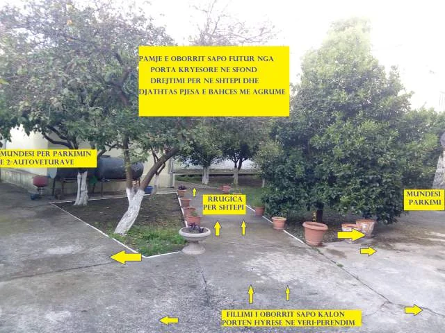 Elbasan,Shitet Shtëpi me 431m2 Oborr-Bahçe,sip.banin150m2, 2-dhoma, sallon,ndënje-pritje,kuzhinë,verande, Cmimi 180'000 €, Lagja.S.Paprri, rr.25-Nëntor, 300m nga qendra Elbasanit