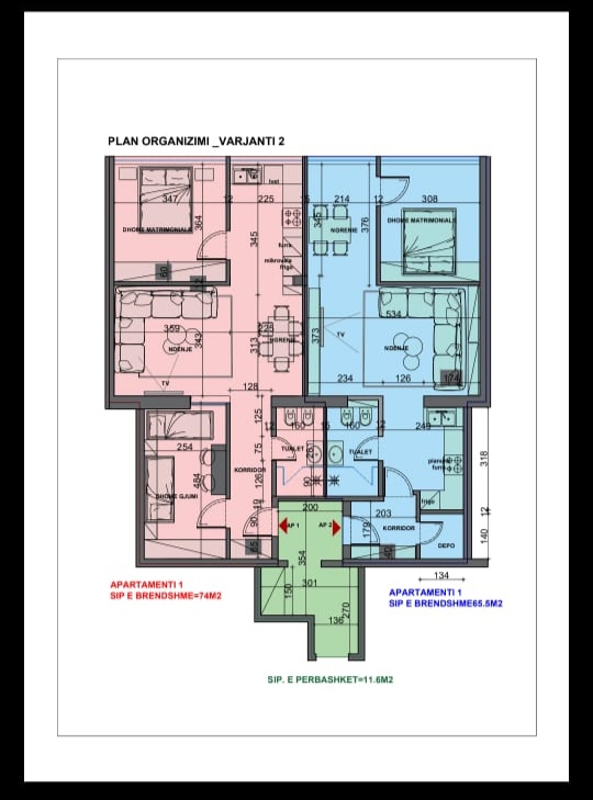 Tirane, shitet apartament 3+1 Kati 2, 147 m² 165.000 Euro (Komuna e parisit)