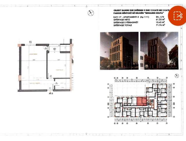 Ish-Fusha Aviacionit shes apartament 1+1!! 900 Euro/m2