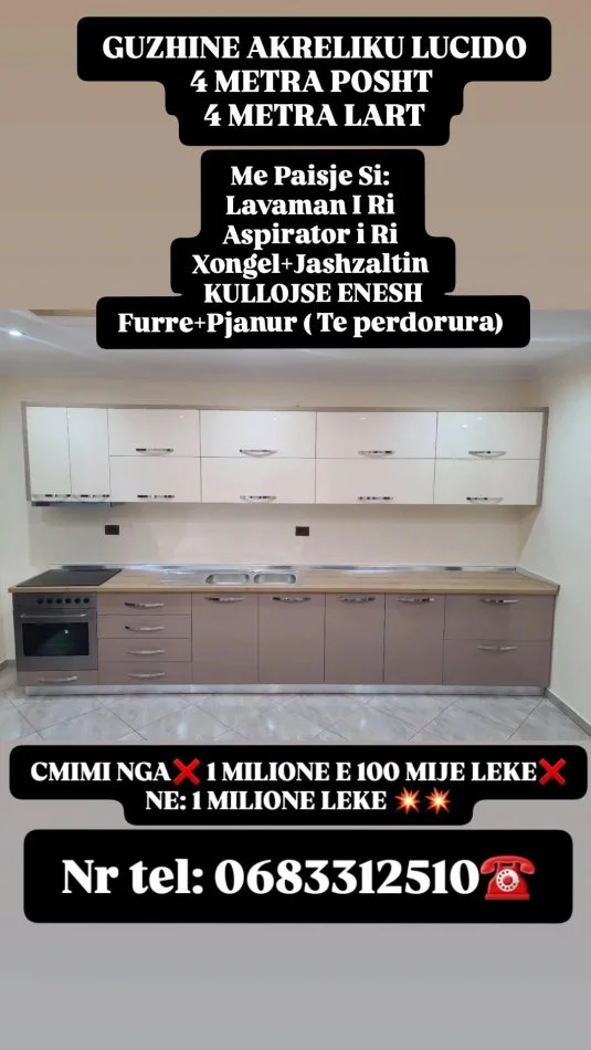Tirane, shes Guzhina te reja Akreliku Bashk me Paisje 1.001 €