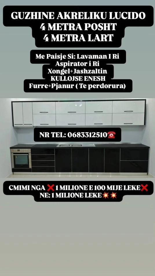 Tirane, shes Guzhina te reja Akreliku Bashk me Paisje 1.001 €