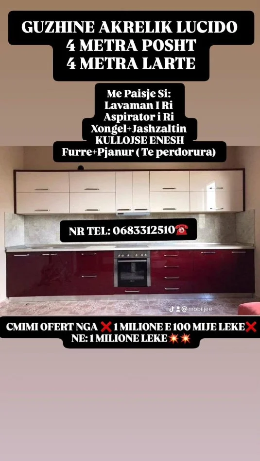 Tirane, shes Guzhina te Reja Akreliku Bashk Me Paisje 1.001 €